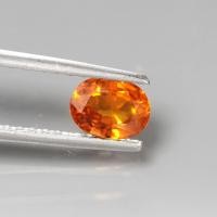 ราคา 1 24 ct พลอยแท้ บุษราคัม เผาเก่า Heated Yellow Sapphire สีเหลือง ส้ม ทรงไข่ บางกะจะ (21011021469)