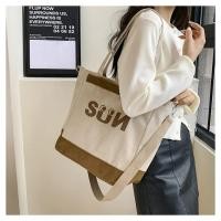 ราคา Canvas Bag กระเป๋าผ้าแคนวาส Sun มีสายถือ สะพายไหล่ สะพายข้างได้ (20960718140)