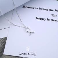 ราคา สร้อยคอเงินแท้92 5 จี้โบว์ไขว้ สูง 14 มิล น่ารักมาก เหมาะกับสาวๆ เกาหลีสุดๆ ใส่ได้ในทุกโอกาส สร้อยคอเงินแท้ 100 Major Silver (8469046966)