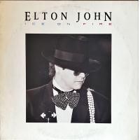 ราคา แผ่นเสียง Vinyl LP Artist Elton John Album Ice on Fire Cover vg Disc mint Manufactured Japan Price 750 baht (18602822086)