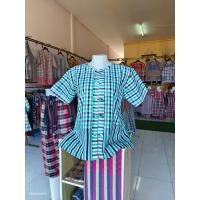 ราคา เสื้อคอกลมทรงฮ่อม เสื้อผ้าขาวม้าคอกลม กระดุมจีน กระดุมสานจริง ใส่ทำงาน เสื้อวัฒนธรรม (16237709723)