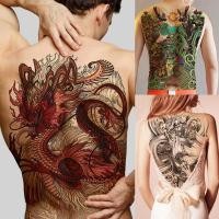 ราคา MQSDL Cool น้ำขนาดใหญ่ Transfer Tiger ปลามังกรหมาป่า TemporaryTattoo เต็มรูปแบบสติ๊กเกอร์รอยสัก S สติ๊กเกอร์รอยสักกันน้ำรูปลอก (7471575223)