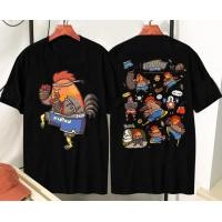 ราคา พร้อมสำหรับการจัดส่ง ไก่มวยไทย เสื้อยืดสัตว์ตลกมวยเจี๊ยบ เสื้อยืดสีดำขาว (20055245824)