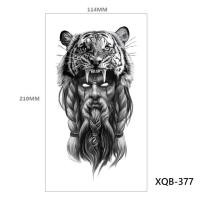 ราคา Rose Animal Long Tattoo รอยสักชั่วคราวขนาดใหญ่สิงโตเผ่าสีดำ นักรบเสือหมาป่าสติ๊กเกอร์รอยสักปลอมสำหรับผู้หญิง (17139127012)