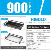 ราคา HIGOLD Cabinet Pull Out Basket Double Drawer With Dish Rack 304 Stainless Steel Kitchen Storage Seasoning Basket Dish Basket Premium Grey (18602778535)