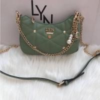 ราคา กระเป๋าสะพายข้างทรงพอช LYN มี 2 สาย กระเป๋าประดับหมุดหน้าโซ่ รุ่นนี้ขายดี (20499512011)