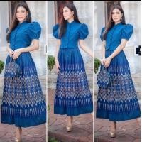 ราคา เช็ทไทยจิตรลดา งานผ้าฝ้ายโทนสีฟ้า สีกรม ฟ้าครม ชุดไทยสีฟ้า ชุดลายไทยสีฟ้า ชุดจิตรลดาสีฟ้า ชุดไทยจิตรลดา ชุดพิธีการสำคัญ ชุดไทยใส่ออกงาน ชุดผ้าฝ้ายสไตล์ล้านนา (19983264962)