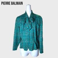 ราคา Pierre Balmain Vintage เสื้อแขนยาวกระดุมหน้าผูกโบว์ (20749899753)