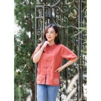 ราคา เสื้อพื้นเมืองผ้าฝ้ายทรงม่อฮ่อมกระดุม5เม็ด (19615972681)