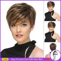 ราคา วิกผมผู้หญิง วิกผมทอมือ วิกผมสั้น วิกผมเอกลักษณ์สำหรับผมมนุษย์ผู้หญิง สีบลอนด์วิกผมสั้นเส้นใยสังเคราะห์วิกผมลอน (5567498395)