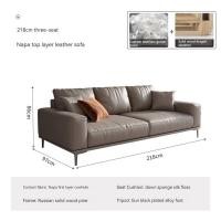 ราคา AUGA Italian Genuine Leather Couch โซฟาหนังแท้ Modern for living room sofa Sectional (21250887976)