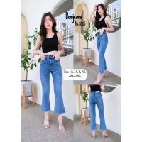 ราคา กางเกงยีนส์ขาม้า เอวสูง ผ้ายืดเข้ารูป เก็บทรงสวย เรียบหรูดูแพง สไตล์เกาหลี มีไซส์ S 3XL (17530676467)