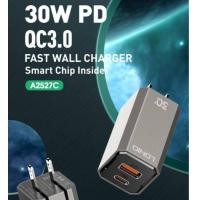 ราคา หัวชาร์จเร็ว 22 5W 40W 66W 100W LDNIO 30W USB C PD 30W A2527C Wall Charger ชาร์จเร็ว Dual Port USB C and USB Wall Charger 30W Black (17777539819)
