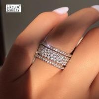 ราคา Lkyou ผู้หญิงฝัง D I M O N D แหวนสุภาพสตรี Glamour เจ้าสาวแหวนแต่งงานแหวนแหวนแฟชั่น (7638545422)