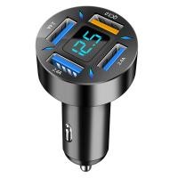 ราคา 66W 4พอร์ตที่ชาร์จแบตในรถ PD QC 3 0 USB Type C Car Charger ชาร์จเร็วสำหรับ HUAWEI Xiaomi Samsung iPhone 15 14ที่ชาร์จโทรศัพท์ในรถยนต์ (20755177949)