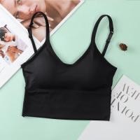 ราคา สปอร์ตบรา สายเดี่ยว สายปรับได้ หลังเว้าลึก มีบราในตัว ดันทรง ไร้โครง กระชับสัดส่วน ฟรีไซส์ อก 32 40 238 (21203614245)
