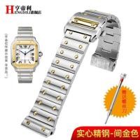 ราคา สำหรับ Cartier Santos 100 สายรัดข้อมือผู้ชายสร้อยข้อมือ 23 มม สแตนเลสสายนาฬิกาผีเสื้อหัวเข็มขัดนาฬิกาอุปกรณ์เสริม (19657535227)