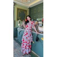 ราคา เซตเสื้อครอป กระโปรงทรงขนมชั้นลายกุหลาบสวยมาก (20966067034)