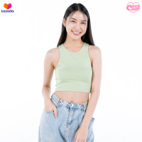 ราคา ChobCrop เสื้อกล้ามครอป ผ้าเรย่อน 2 ชั้น ผ้ายืดมาก แขนกุด เอวลอย Rayon 001 (18481810592)