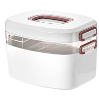 ราคา กระเป๋าพลาสติกพกพาสะดวกกล่องยาอเนกประสงค์ 2 ชั้น DoubleA กล่องปฐมพยาบาลสำหรับใส่ยารักษาโรคกล่องยา (19034859137)