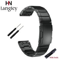 ราคา Zhangeer คุณภาพสูงสแตนเลสสตีลแท้สำหรับGarmin Forerunner 935 Fenix 5 Fenix 6สายรัดข้อมือ20มม 22มม 26มม สายรัดเครื่องมือ (4659146782)