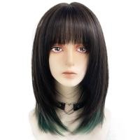 ราคา ชุดคอสเพลย์ Wig Rambut Bob วิกผมสั้นเหยียดตรงเป็นชั้นๆสีเขียวต่อผมวิกผมมีหน้าม้าสังเคราะห์ธรรมชาติสำหรับเด็กผู้หญิง (21111311801)