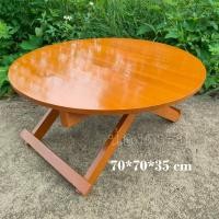 ราคา DR โต๊ะพับญี่ปุ่นแบบกลม โต๊ะพับญี่ปุ่นราคาถูกวัสดุไม้สัก ไม้สักทอง 70 70 35ซม ทำสีย้อม (17043128969)