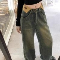 ราคา LOEWE Miu Bunny 2023ของผู้หญิงเสื้อกางเกงยีนส์ตรงเอวลอยแต่งโลโก้กางเกงนำเทรนด์ใหม่สำหรับฤดูร้อน (20756492396)