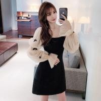 ราคา COD 2022 ชุดเดรสหวานโบว์แขนยาวเย็บตาข่ายต้นฤดูใบไม้ร่วง กระโปรงสีดำเอวสูง 3001GT646 (16144128899)