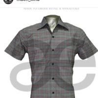 ราคา เสื้อเชิ้ตแขนสั้นลายสก๊อตลินินสีเทา แฟชั่นผู้ชาย (6320514747)