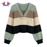 ราคา เสื้อไหมพรม ไตล์เกาหลี แขนยาวคอวี เสื้อครอป ดีเทลแต่งเชือกผูก พร้อมส่ง TS56091 (21273201728)