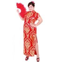 ราคา กี่เพ้ายาวไซส์ใหญ่ กี่เพ้าสาวอวบ ชุดจีนXXL กี่เพ้าคนอ้วน ชุดตรุษจีนไซส์ใหญ่ Chinese Style Traditional DressQipao big size สีแดง (17274904497)