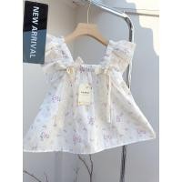 ราคา พร้อมส่ง Sherbet เสื้อครอปคอเหลี่ยมดึงยาง แขนระบาย ผ้าลูกไม้ฉลุลาย สีน่ารักมากกก (21371135224)