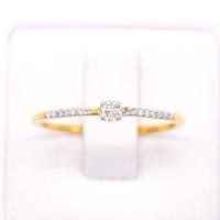 ราคา Happy Jewelry แหวนเพชรของแท้ แหวนชูสายน่ารัก เล็กๆ มีบ่าข้างสวยงาม เม็ดยอด 7 ตัง ทองแท้ 9k 37 5 ขายได้ จำนำได้ ME786 (16951621312)