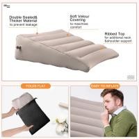 ราคา หมอนเป่าลมเตียงลิ่มสำหรับพนักพิงการนอนหลับการนั่งอ่านหนังสือและการนอนตั้งตรงหมอนน้ำหนักเบาแบบพกพาสำหรับความสูงของขาหลัง สีเทา (19959501848)