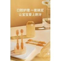 ราคา Baby oral cleaner infant milk teeth cotton swab gauze toothbrush baby tongue cleaning artifact 1 5 years old (20425894988)