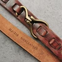 ราคา npd230726 American retro head layer cowhide leather belt leather brass pin buckle men hand made belt tough old jeans (19813264983)