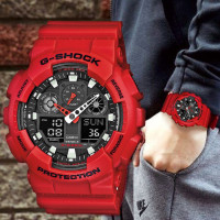 ราคา นาฬิกาข้อมือสายเรซิ่นCasioShock รุ่น GA100B 4A Red (4619980166)