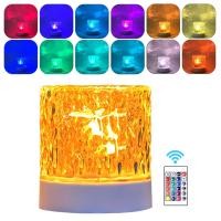 ราคา โคมไฟตั้งโต๊ะคริสตัลน้ำ Lamp16น้ำกระเพื่อม RGB สีโคมไฟตั้งโต๊ะคริสตัลหมุน USB หรี่แสงได้สำหรับข้างเตียงนอนห้อง (20956075603)