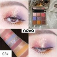 ราคา อายแชโดว์ Novo eye shadow plate 9 color พาเลททาตา อายแชโดว์สีสวย (15708665912)