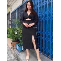 ราคา แม็กซี่เดรสผ้าร่องยืดสาวอวบอ้วน แฟชั่นคนอ้วน สาวอวบ (20560877746)