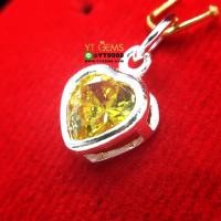 ราคา จี้หัวใจ จี้บุษราคัม จี้เงินแท้ พลอยบุษราคัม cz YTG 9191 (1235760482)