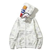 ราคา BAPE Tide Brand APE Shark Double Hooded Jacket Camouflage Luminous Embroidery Cardigan Hooded Sweater Loose Stitching Zipper Hoodie (20698757212)