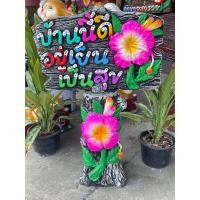 ราคา ป้ายตอไม้บ้านนี้ดีอยู่เย็นเป็นสุขหินทรายปูนปั้นตกแต่งบ้านและสวน (19383930690)