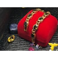 ราคา สร้อยข้อมือทองคำ18k พลอยเขียวส่องทองหุ้ม ทองไมครอน 100 (18893352116)