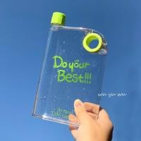 ราคา แก้วน้ำแบบแบนขวดน้ำทรงสี่เหลี่ยมผืนผ้าขวดน้ำทรงสี่เหลี่ยมแบบด้านเรียบง่ายขวดน้ำพลาสติกแบบสปอร์ตสำหรับผู้ชายและผู้หญิงแก้วพกติดตัวแบบใสพกพาสะดวก (20977831209)