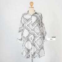 ราคา 2254R เดรสเชิ้ตผ้าไหมอิตาลี่เเขนยาวลายผ้าเช็ดหน้า (20623674005)