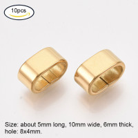 ราคา Beebeecraft 1 20pcs Rectangle Slide Charms Stainless Steel Slide Charms Rectangle Pendant Charm Large Hole Leather Cord Slider Loose Beads for Bracelets Necklace Jewelry Making (17229047423)