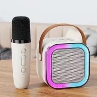 ราคา ลำโพงบลูทูธ ลำโพงบลูทูธช่วยสอน Blutooth Karaoke Speake ไมโครโฟนคู่ ลำโพงร้องคาราโอเกะ มีแสงไฟสีรุ้งสวย (21210297079)
