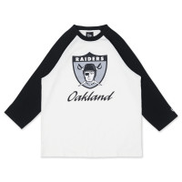 ราคา OAKLAND RAIDERS NFL CANVAS WASH IVORY BLACK RAGLAN SLEEVE T SHIRT 13957289 (21174346918)